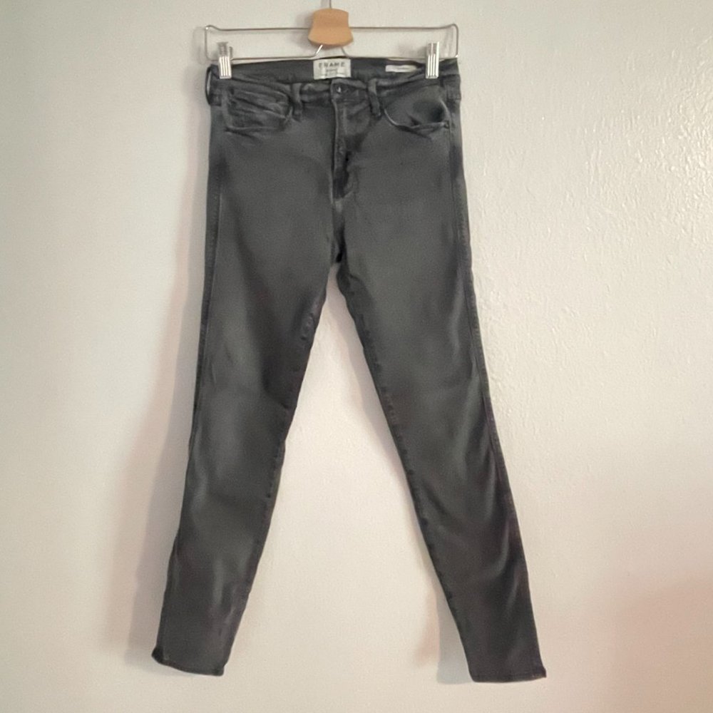 Frame Denim Women's Wash Gray Black Le High Skinny Jeans Size 30